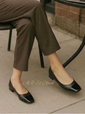 DV by Dolce Vita Malanie Toe Cap Ballet Flats Black Vegan Shoes Size 8 NWB